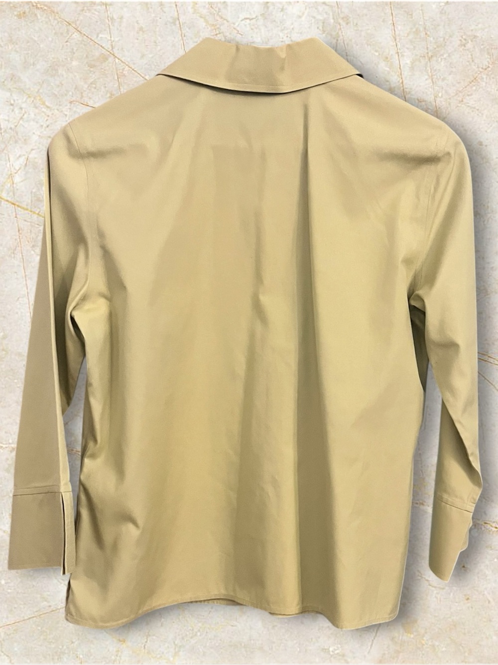 Talbots Light Olive Collared Button-Front Top - Picture 4 of 4